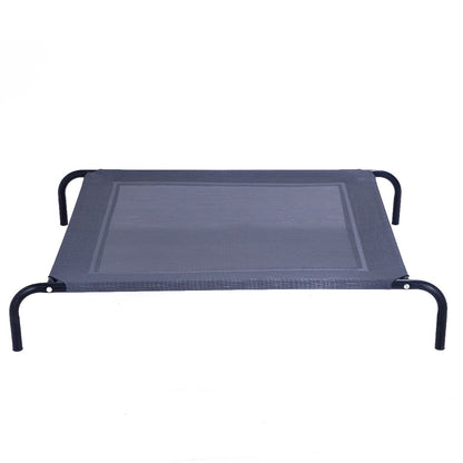 Lit Pour Chien Surélevé Capacité 40Kg Avec Cadre En Fer De Haute Qualité Et Toile En Textilène, 110X80X18Cm, Gris