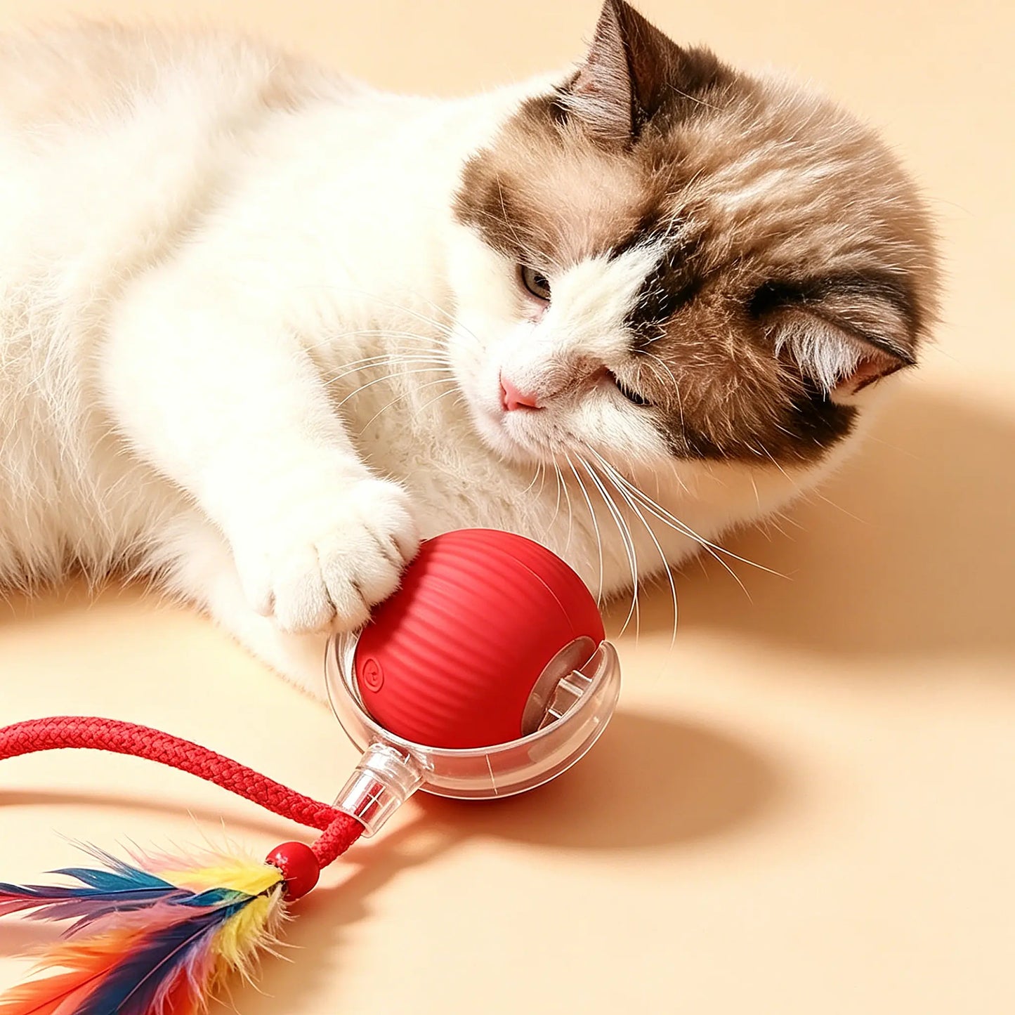 2026 New Smart Automatic Rolling , USB , Light-Up, Quiet, Bite-Resistant, Wear-Resistant, Non-Toxic Interactive for Kittens, Non-Toxic Interactive Juguete Para Mascota Free Gift Rechargeable Adjustable Mode Cat Ball Toy Speedy Tail Moving Dog Fun