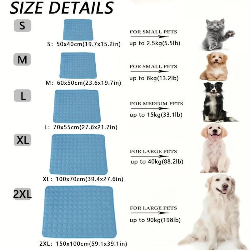 Extra Large Dog Cooling Mat - Durable Summer Pet Bed for Dogs and Cats, Ideal for Home or Travel